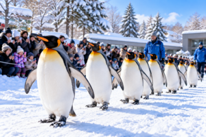 Asahiyama Zoo Penguin Parade, Asahikawa, Hokkaido, Japan