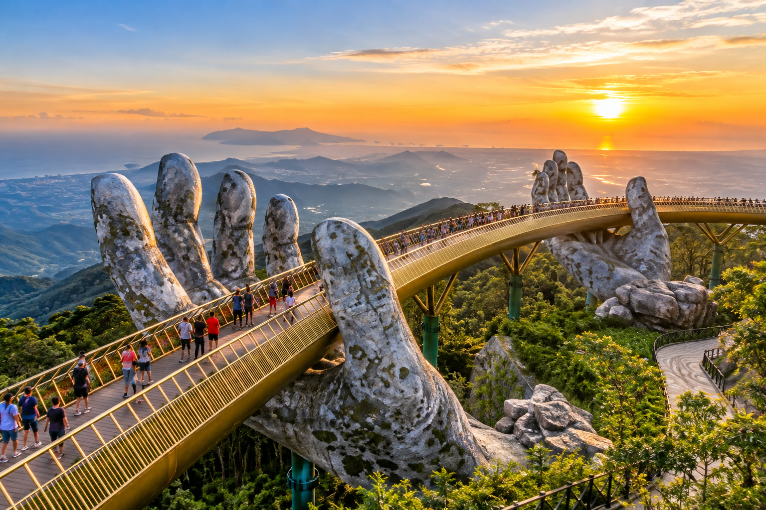 Golden Bridge, Ba Na Hills, Da Nang, Vietnam